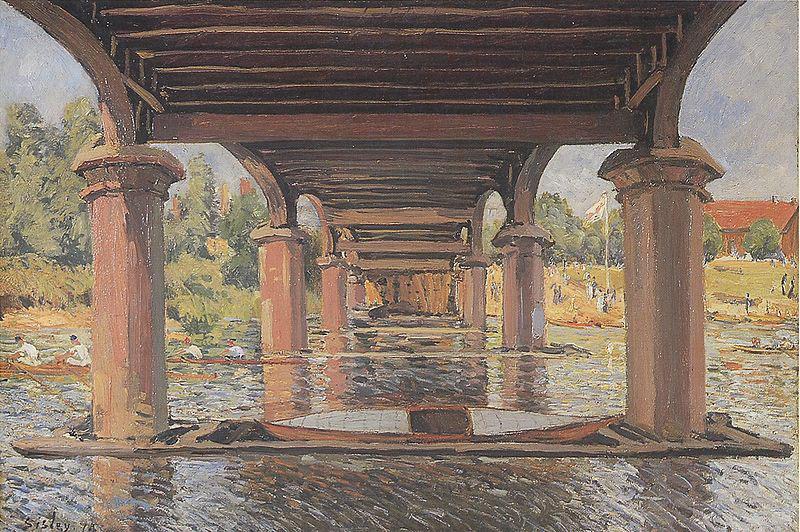 Alfred Sisley Under the Bridge at Hampton Court, China oil painting art